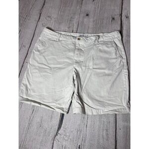 IZOD Saltwater Khaki Flat Front Chino Shorts Men Size 42 Casual Summer‎